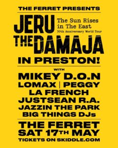 text flyer for the gig in Preston